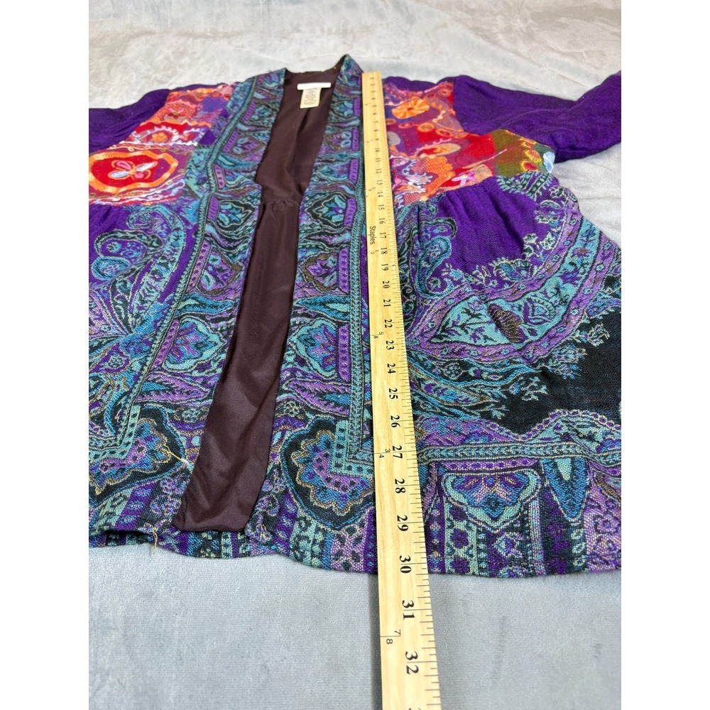 Soft‎ Surroundings Embroidered Wool Patchwork Jacket Boho Ethnic Lightweight 1X - Picture 7 of 16